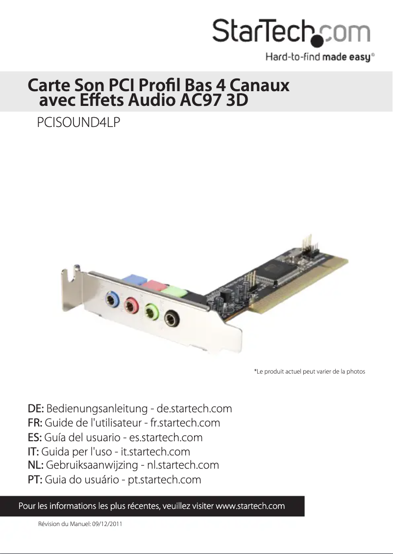 Imagen de la primera página del manual del dispositivo PCISOUND4LP