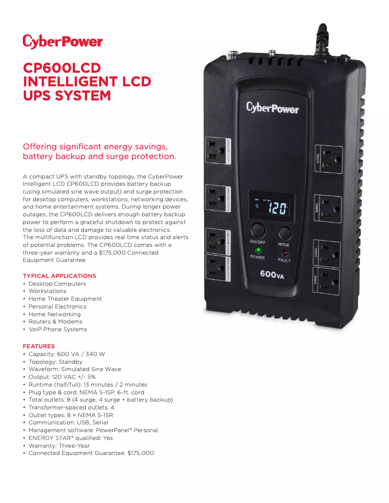 Imagen de la primera página del manual del dispositivo CP600LCD