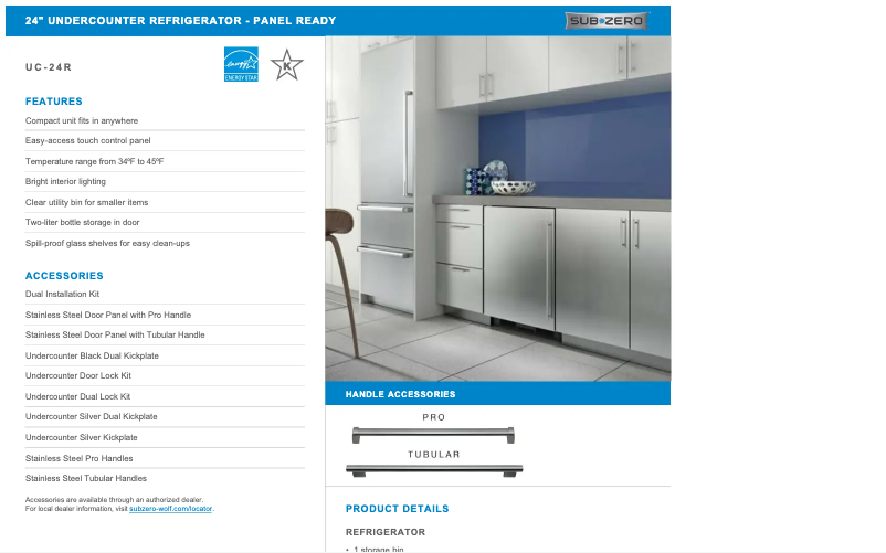 Página 1 del manual Manual de usuario Sub-Zero UC-24R