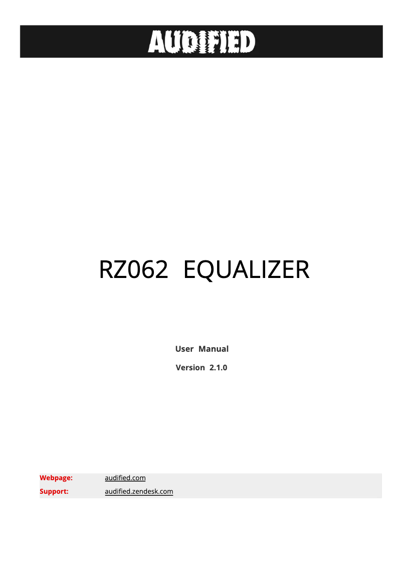 Página nº 1 - Manual de usuario Audified RZ062