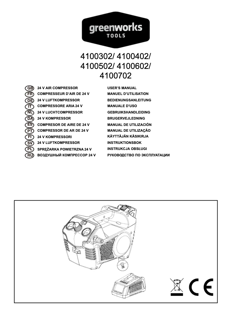 Página nº 1 - Manual de usuario Greenworks GD24AC