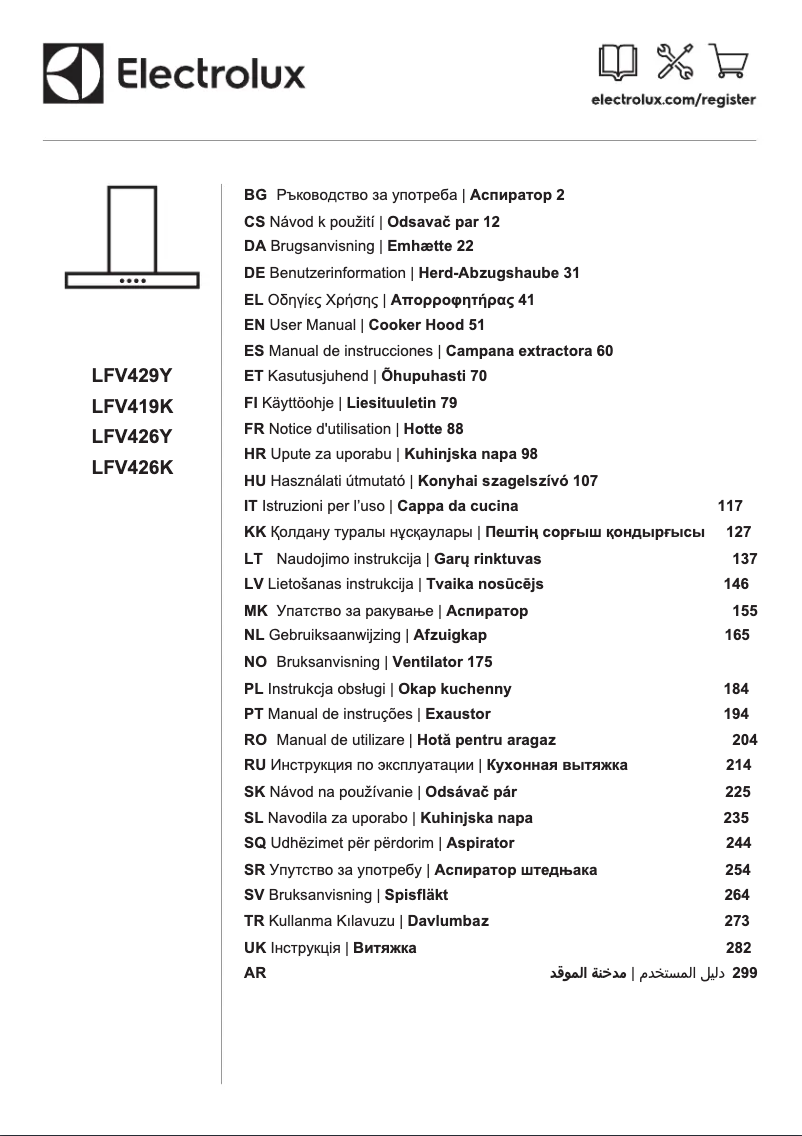 Página 1 del manual Manual de usuario Electrolux LFV426K
