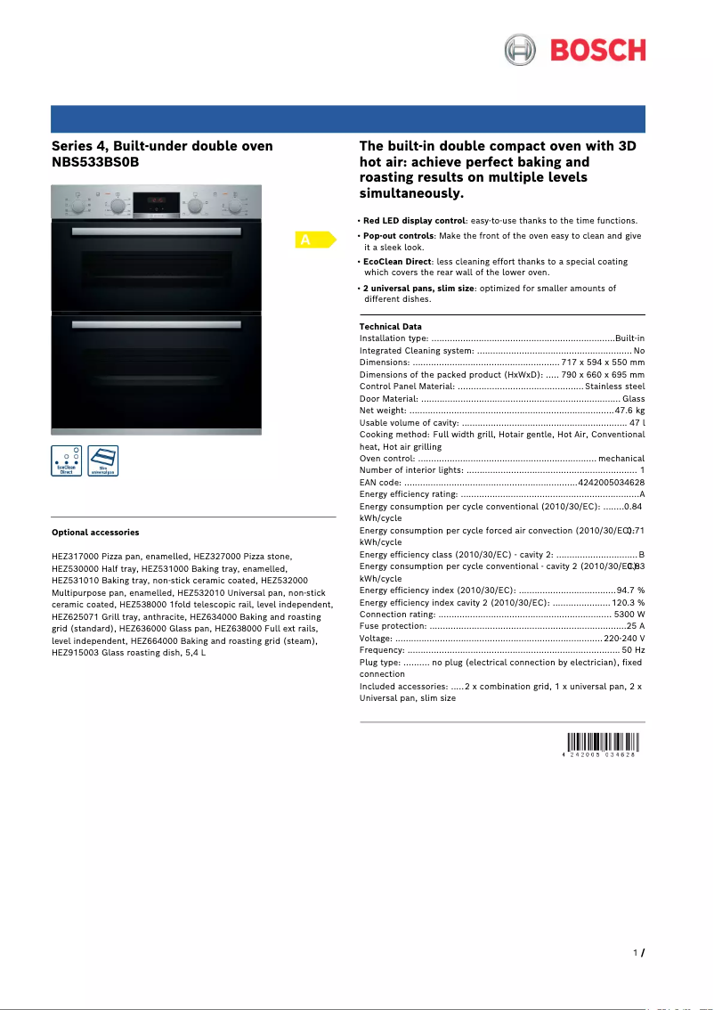 Imagen de la primera página del manual del dispositivo NBS533BS0B