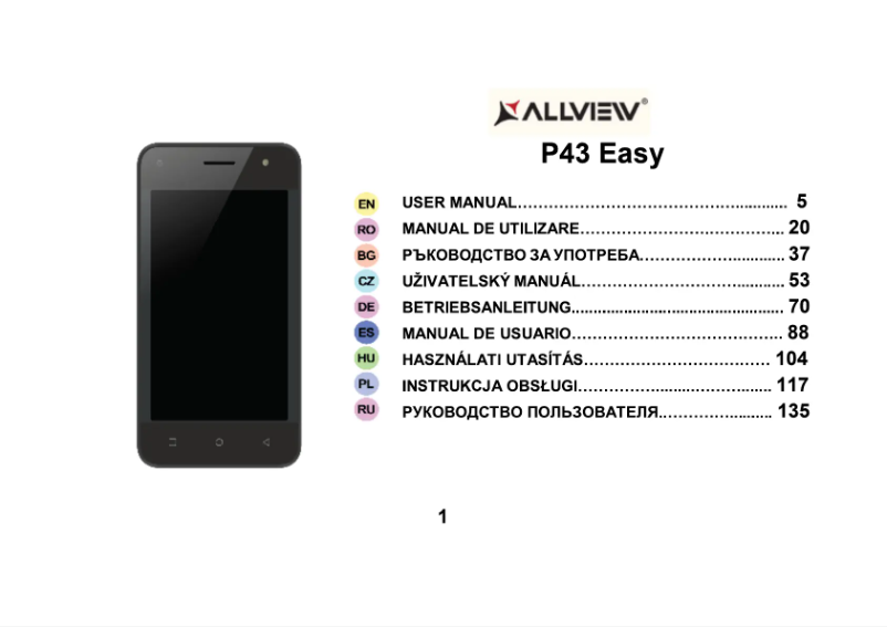 Imagen de la primera página del manual del dispositivo P43 Easy