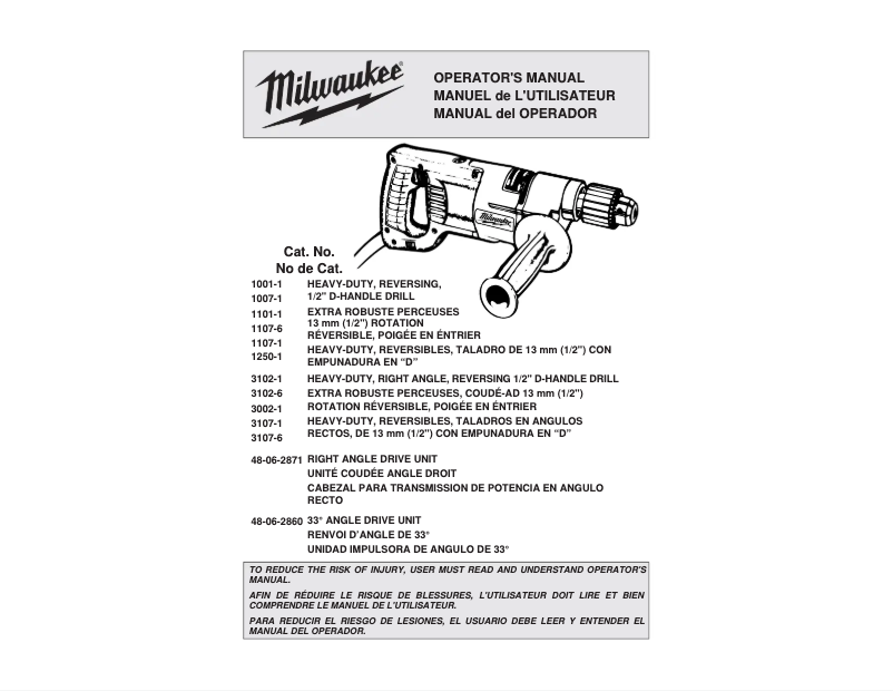 Página 1 del manual Manual de usuario Milwaukee 3102-6