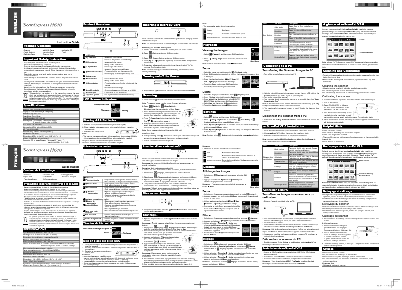 Página 1 del manual Manual de usuario Mustek ScanExpress H610
