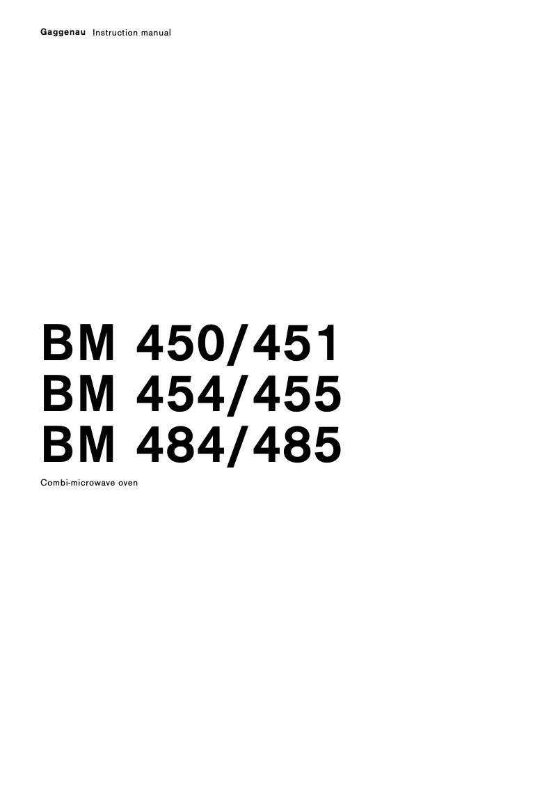 Página 1 del manual Manual de usuario Gaggenau BM 451