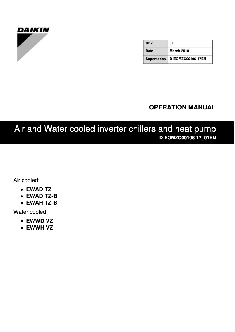 Página nº 1 - Manual de usuario Daikin EWAH770TZPRB2