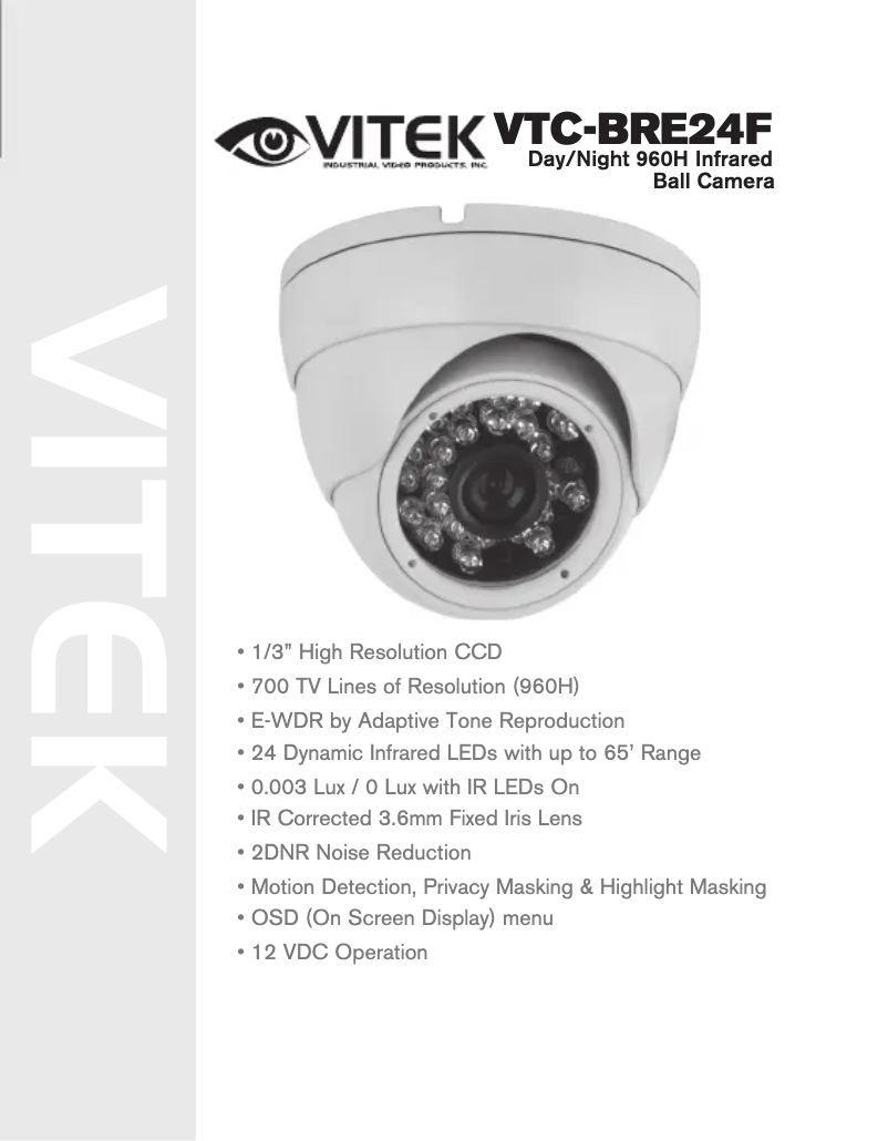 Imagen de la primera página del manual del dispositivo VTC-BRE24F