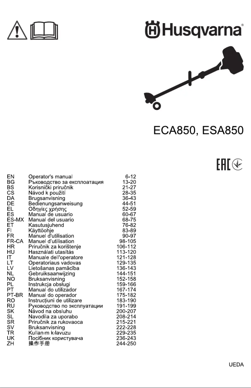 Imagen de la primera página del manual del dispositivo ESA850