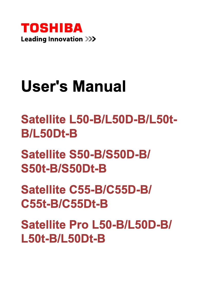 Página nº 1 - Manual de usuario Toshiba Satellite Pro L50Dt-B