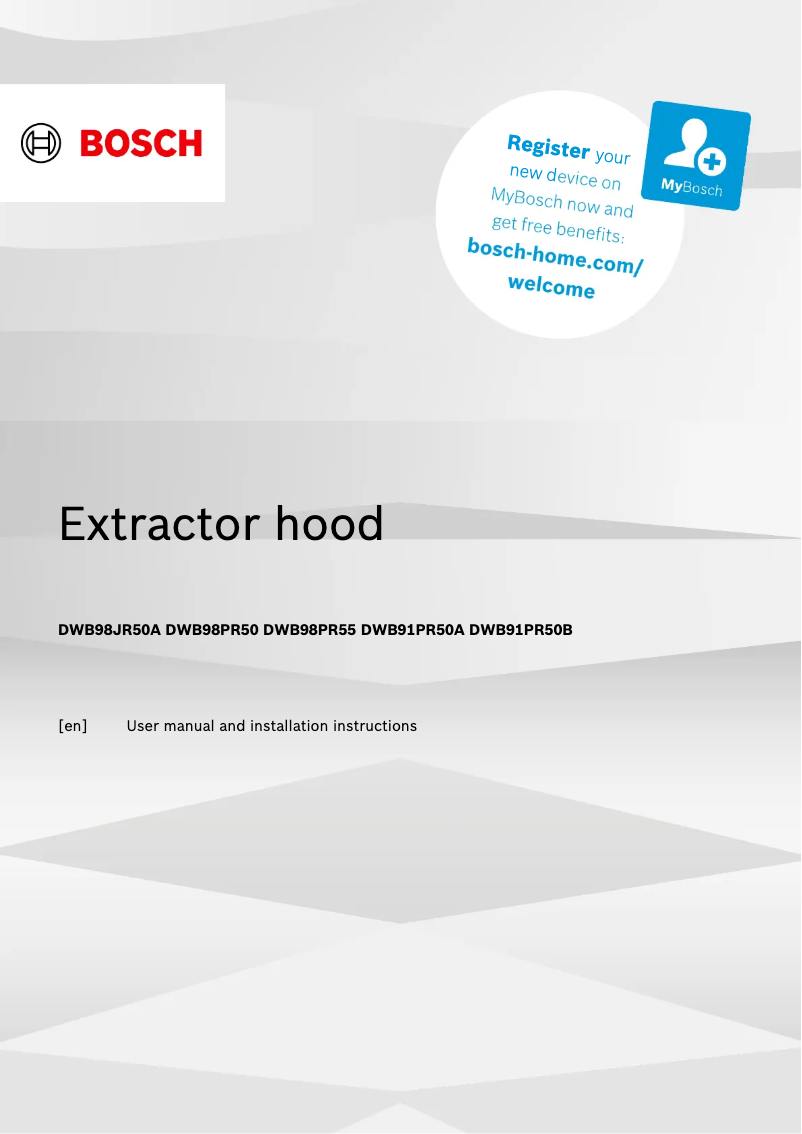 Página nº 1 - Manual de usuario Bosch DWB98JR50A