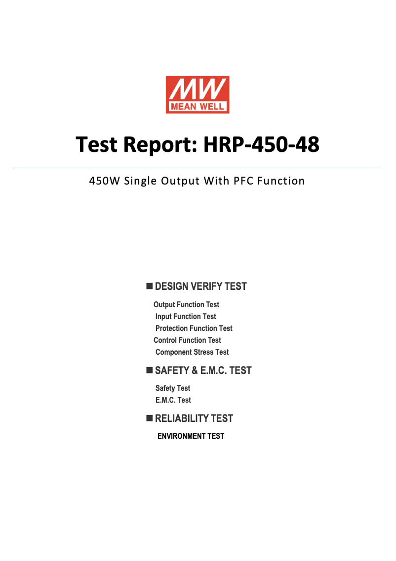 Página 1 del manual Ficha técnica Mean Well HRP-450-48