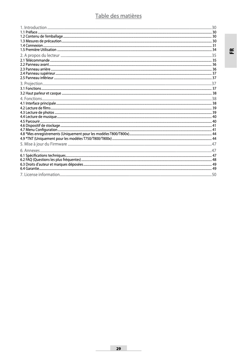 Imagen de la primera página del manual del dispositivo Movie Cube Theater T800X