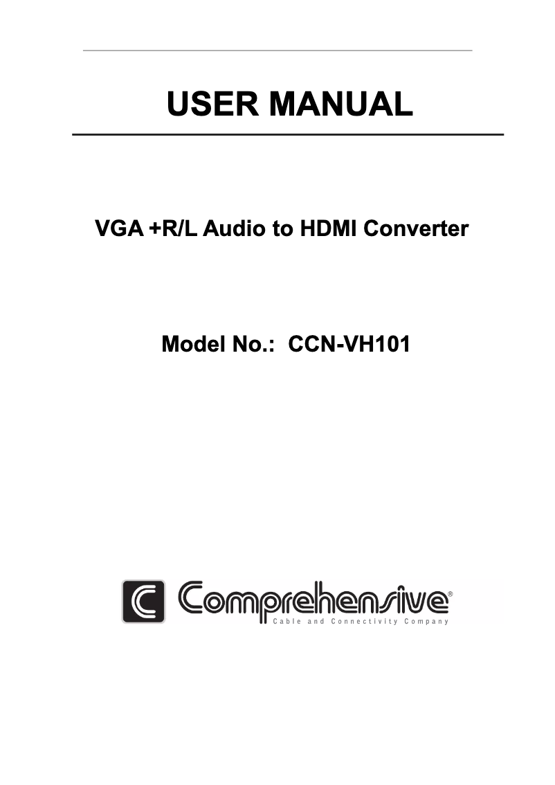 Página 1 del manual Manual de usuario Comprehensive CCN-VH101
