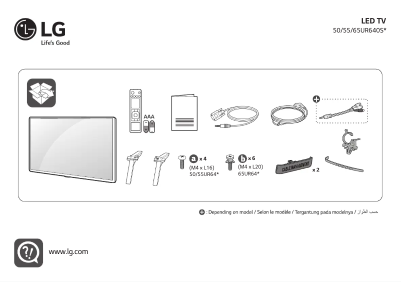 Imagen de la primera página del manual del dispositivo 55UR640S0GD