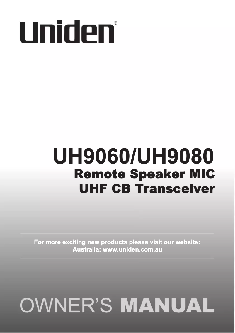 Imagen de la primera página del manual del dispositivo UH9060