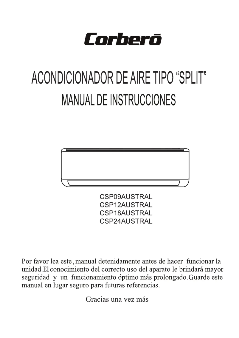 Página 1 del manual Manual de usuario Corbero CSP24AUSTRAL