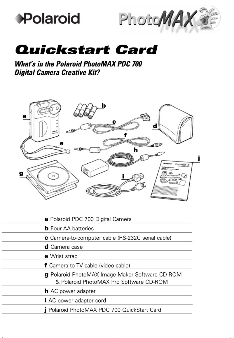 Página nº 1 - Manual de usuario Polaroid PhotoMax PDC 700
