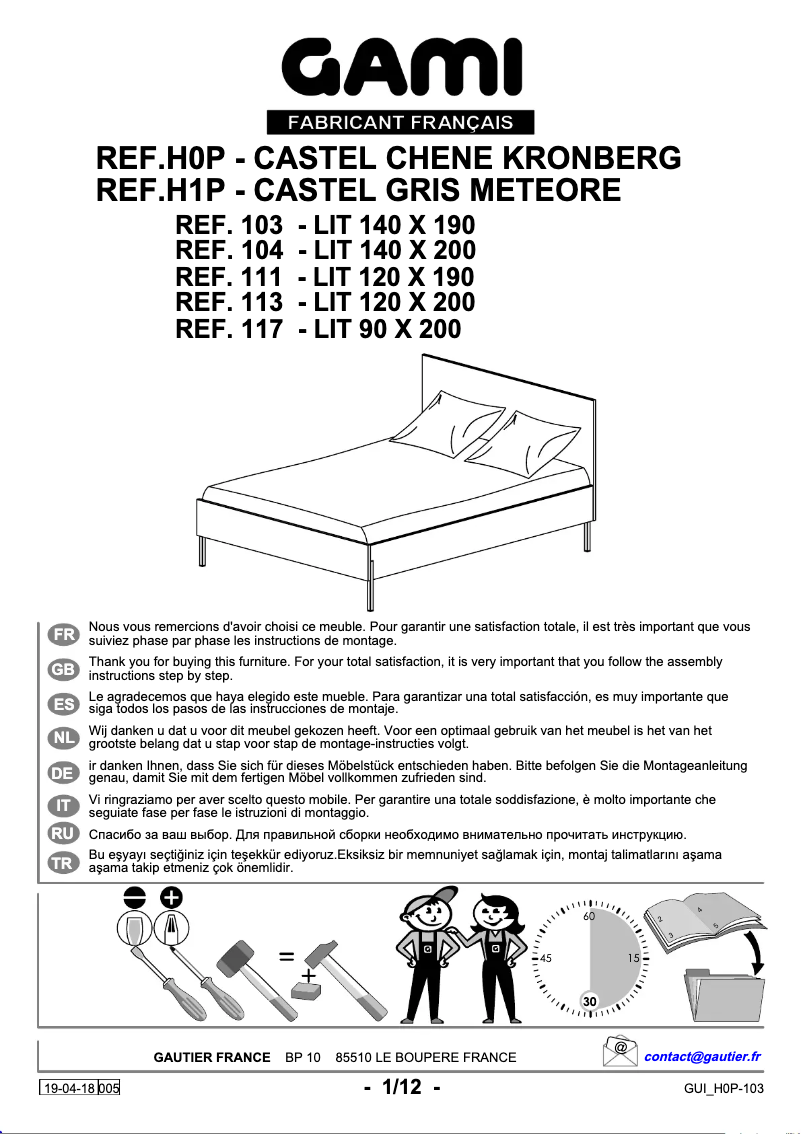 Imagen de la primera página del manual del dispositivo Castle