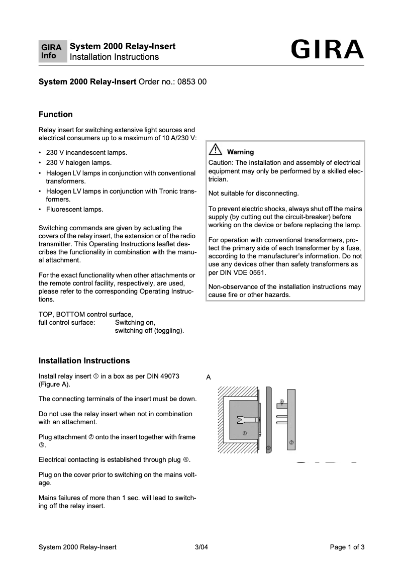 Imagen de la primera página del manual del dispositivo System 2000