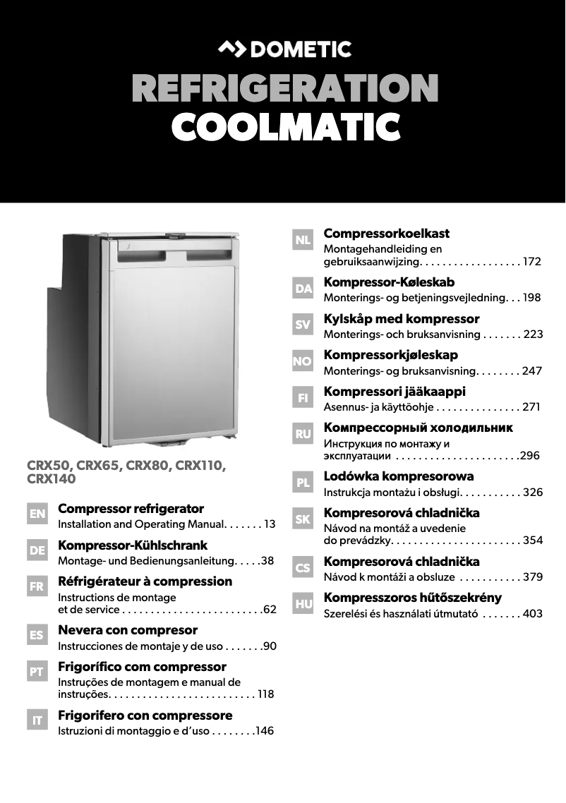 Imagen de la primera página del manual del dispositivo CoolMatic CRX 80