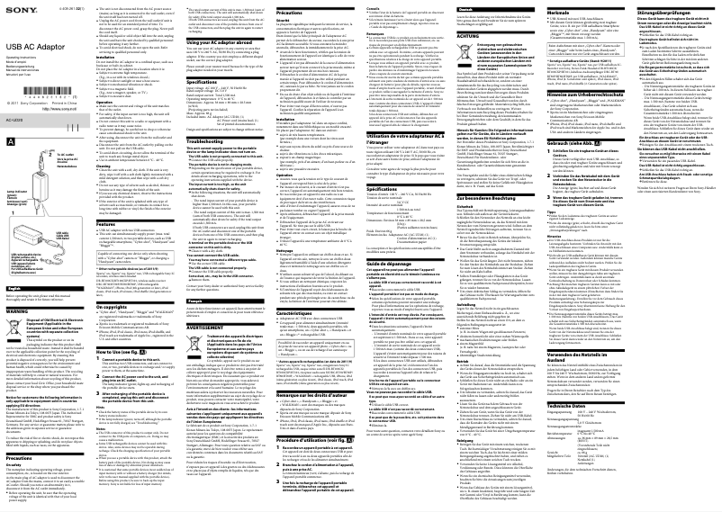 Imagen de la primera página del manual del dispositivo AC-UD20