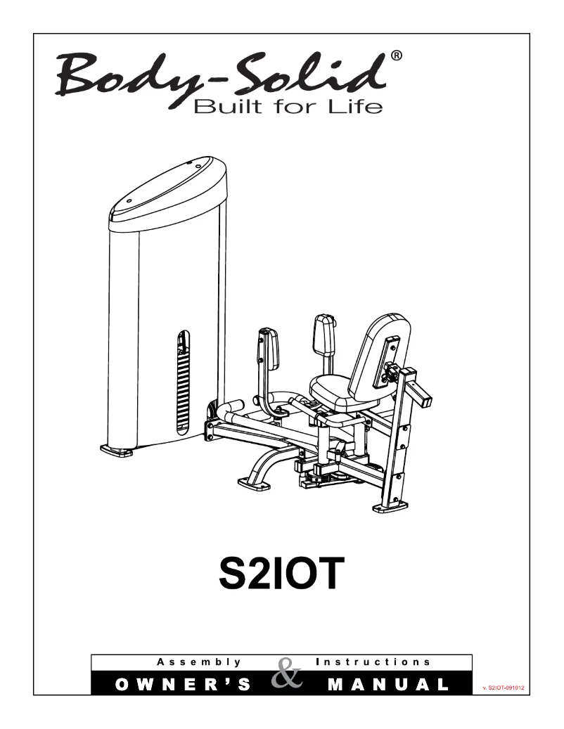 Página nº 1 - Manual de usuario Body-Solid S2IOT