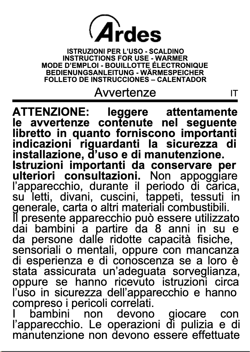 Página nº 1 - Manual de usuario Ardes AR071