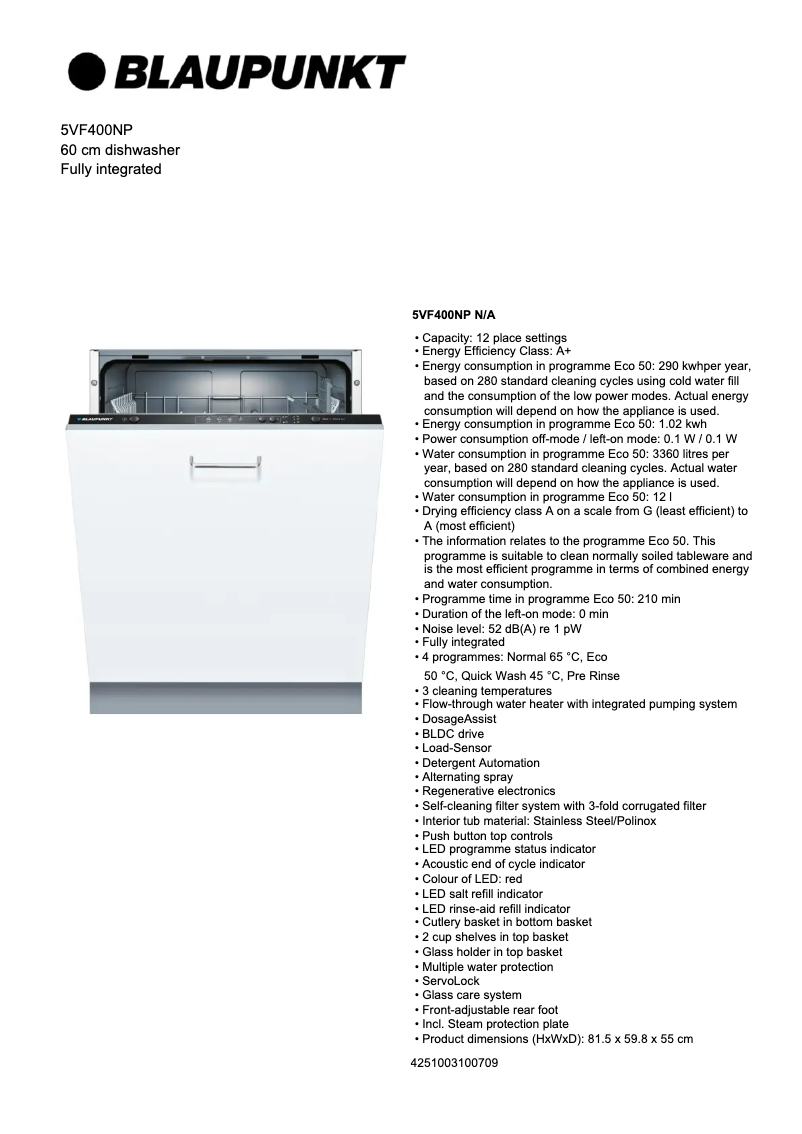Imagen de la primera página del manual del dispositivo 5VF 400NP