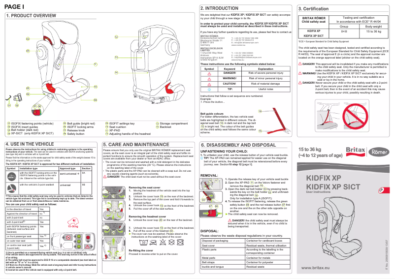 Página 1 del manual Manual de usuario Römer Kidfix XP Sict