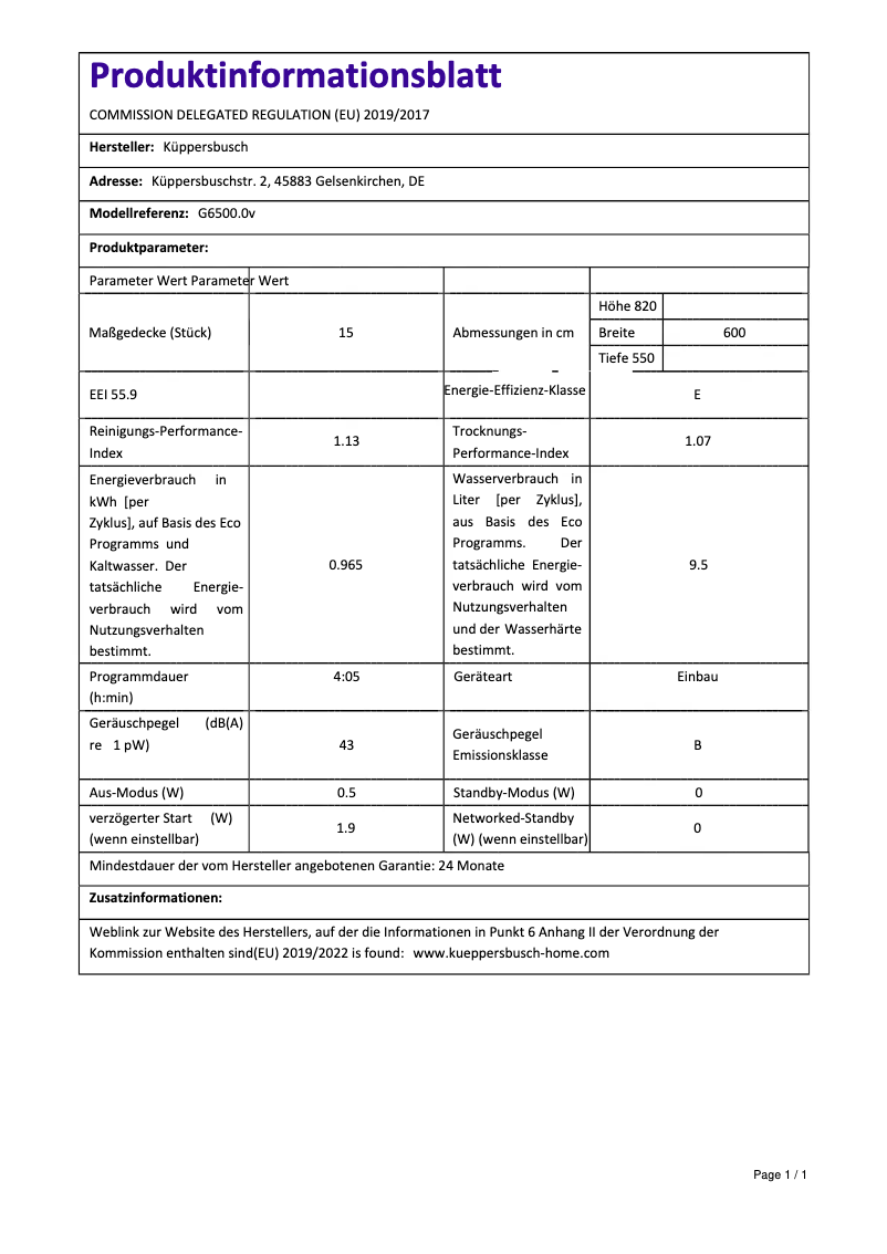 Imagen de la primera página del manual del dispositivo G6500.0v