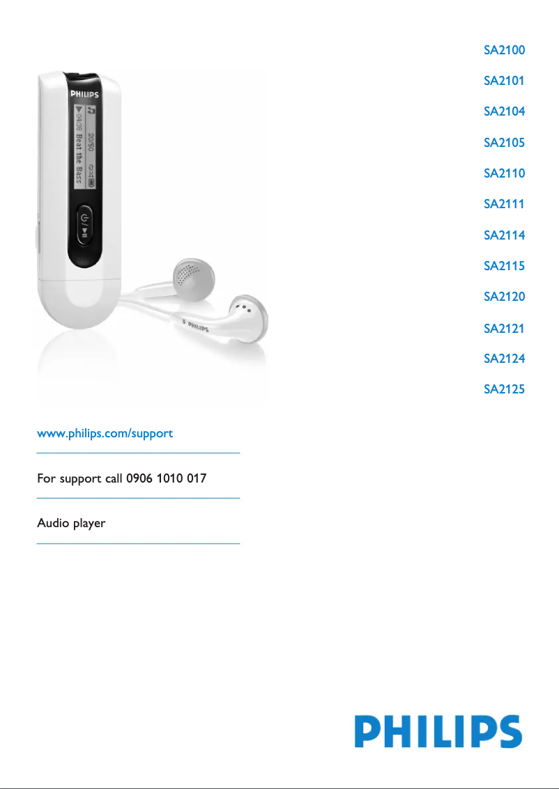 Imagen de la primera página del manual del dispositivo GoGear SA2124