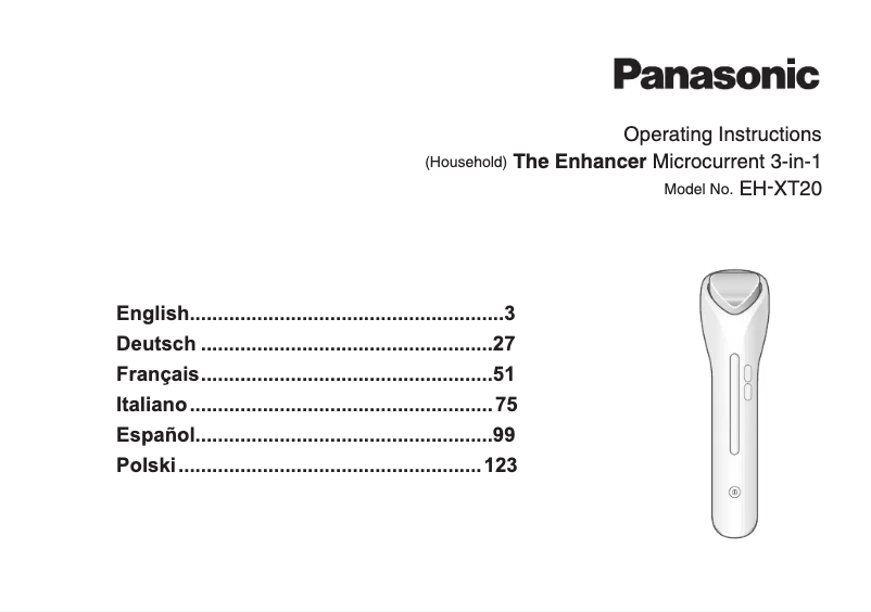 Imagen de la primera página del manual del dispositivo EH-XT20
