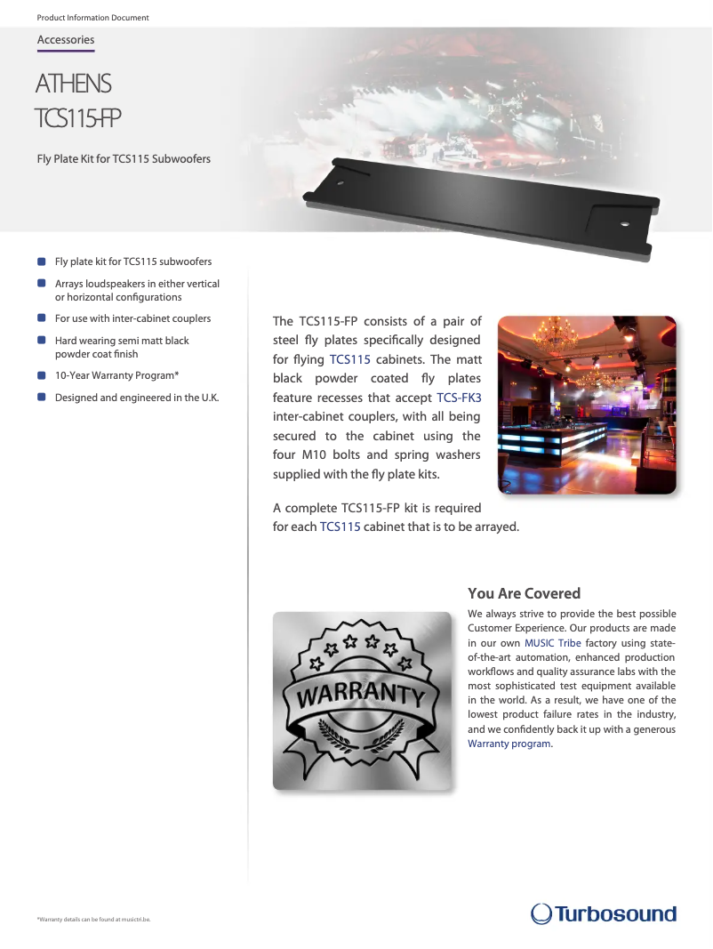 Página 1 del manual Ficha técnica Turbosound TCS115-FP