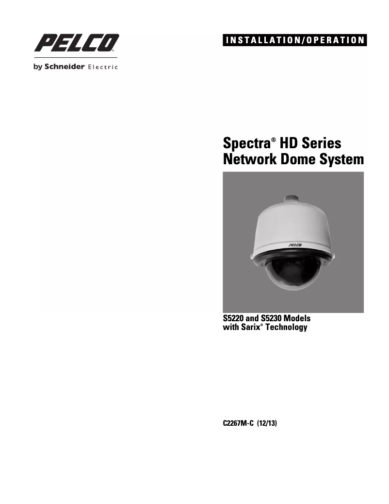 Imagen de la primera página del manual del dispositivo Spectra HD S5220