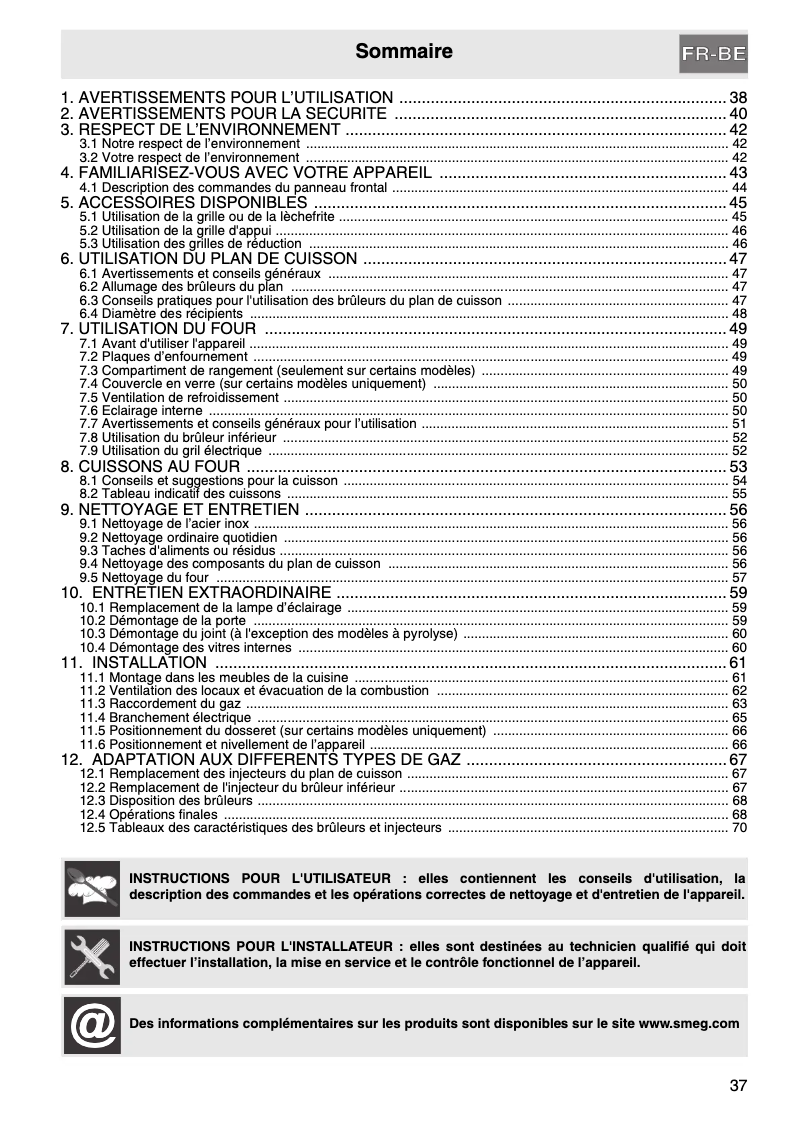 Página nº 1 - Manual de usuario Smeg SCB61GVX9
