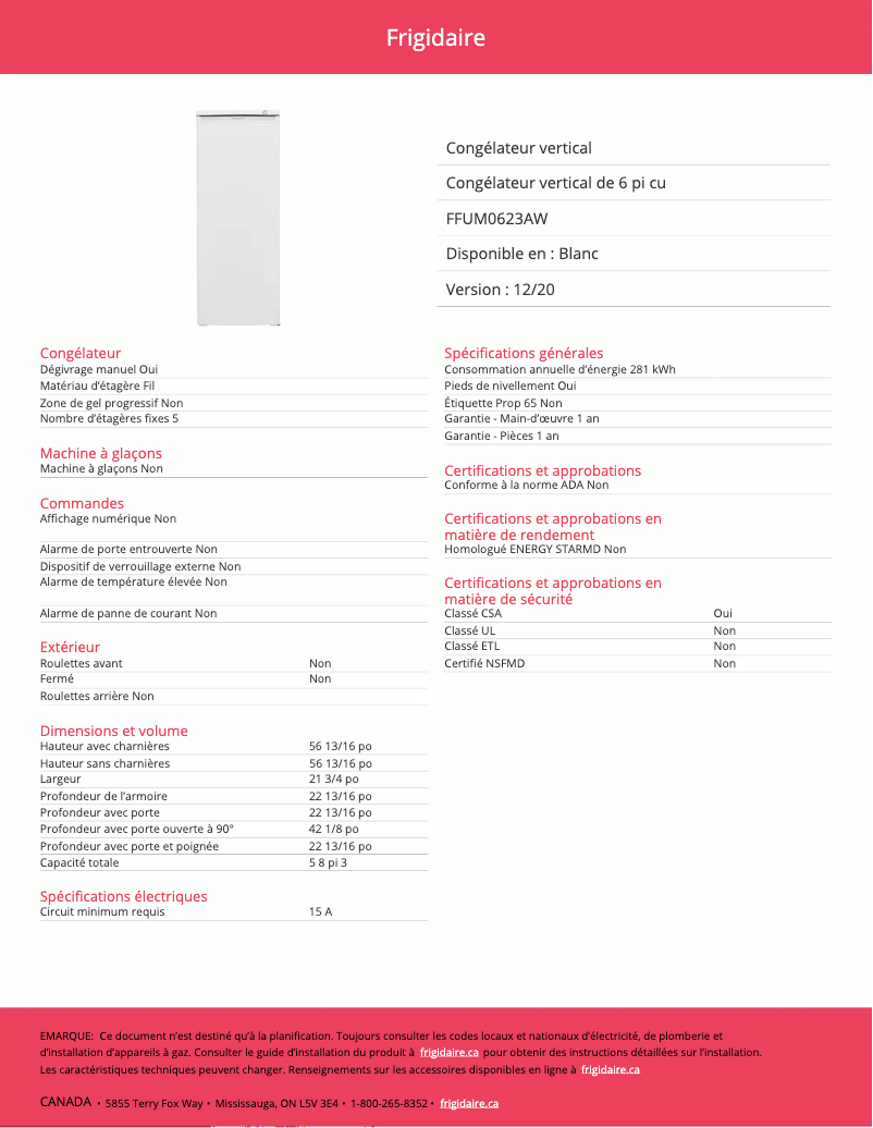 Imagen de la primera página del manual del dispositivo FFUM0623AW