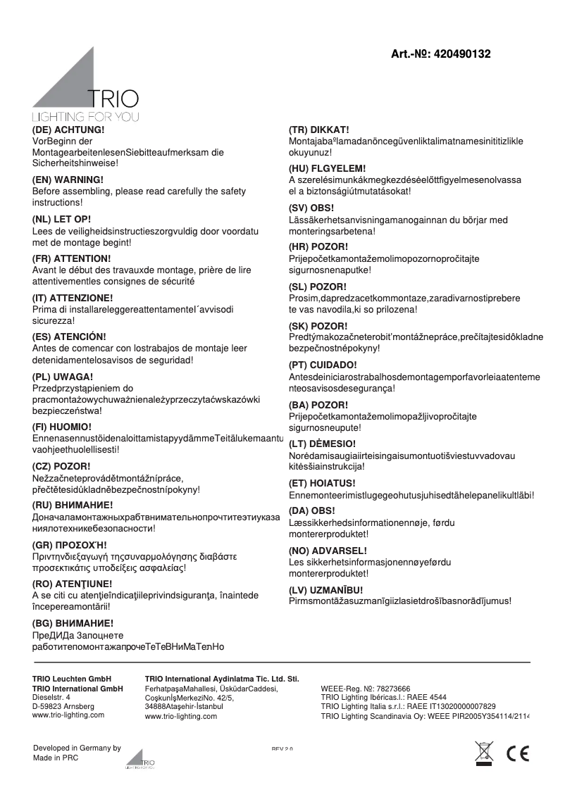 Imagen de la primera página del manual del dispositivo Filigran 420490132