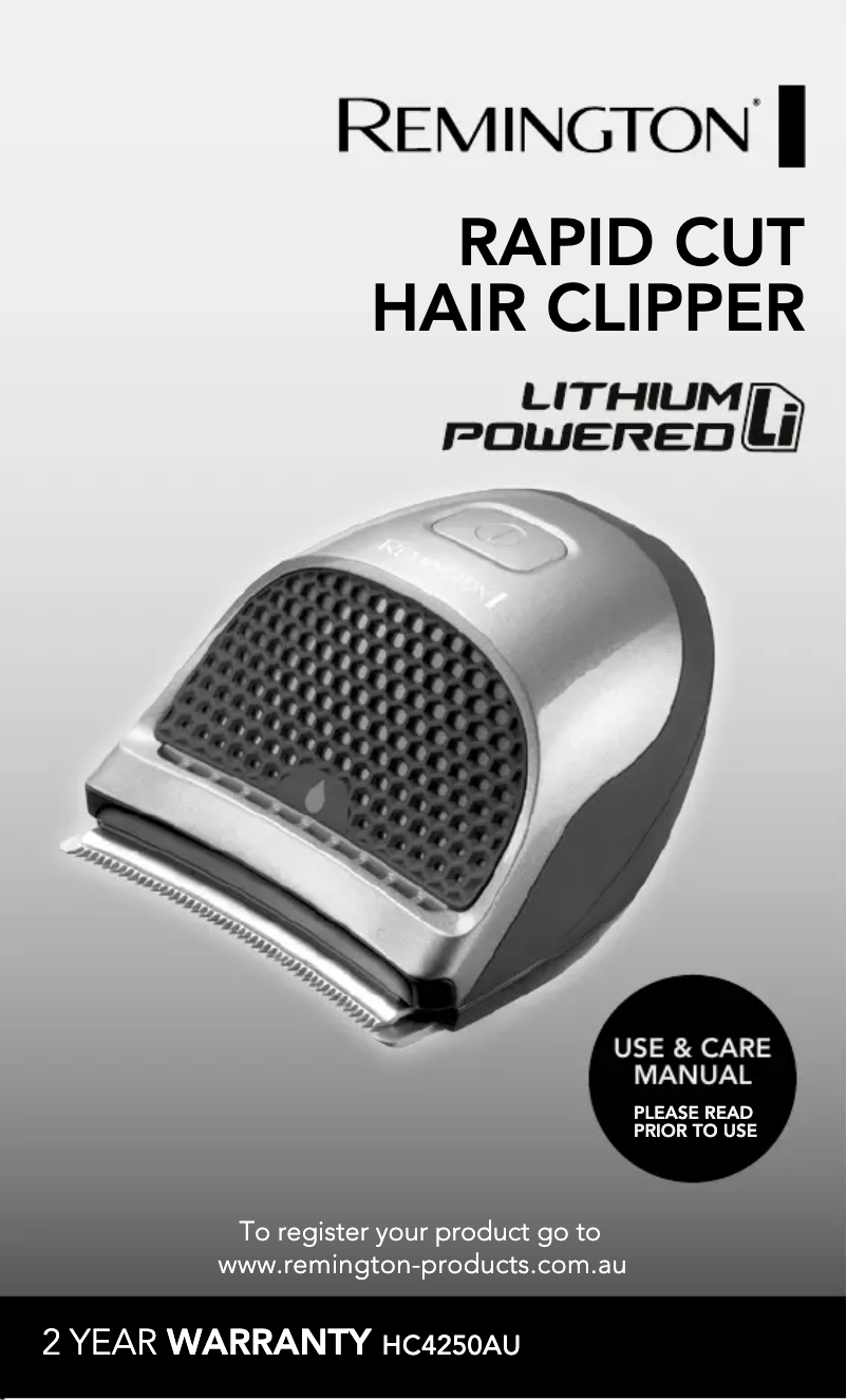 Imagen de la primera página del manual del dispositivo Rapid Cut HC4250AU