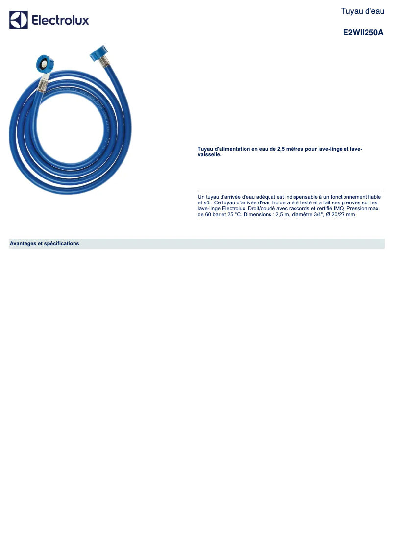 Imagen de la primera página del manual del dispositivo E2WII250A