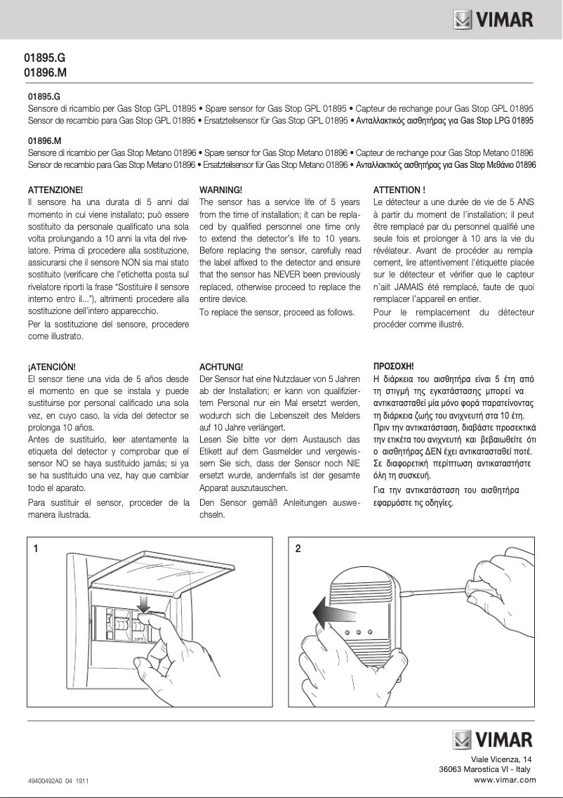 Página nº 1 - Manual de usuario Vimar 01896.M