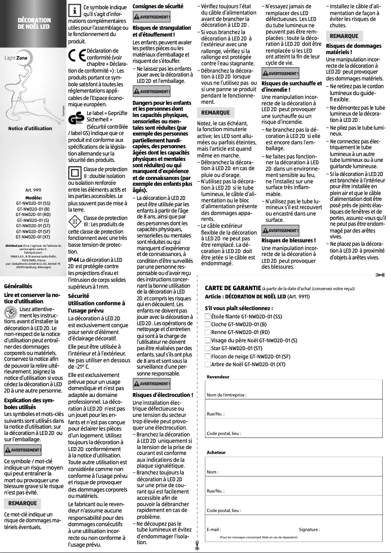 Página 1 del manual Manual de usuario LightZone GT-NWD2D-01