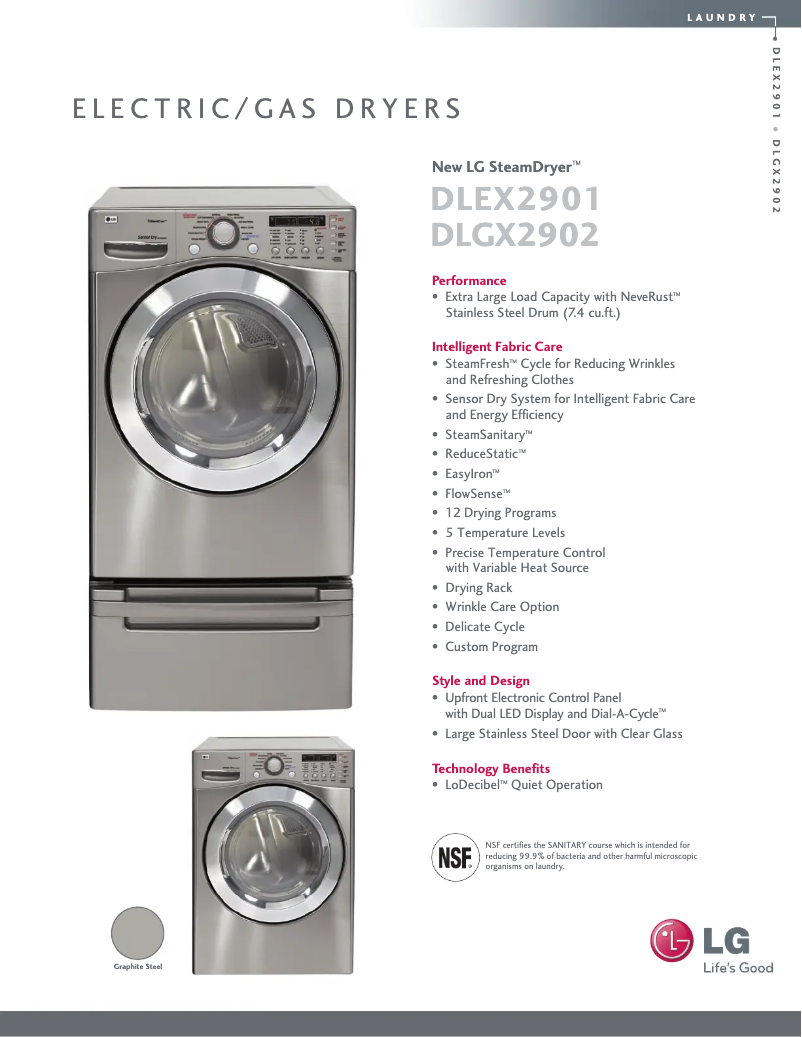 Página 1 del manual Ficha técnica LG DLGX2902V