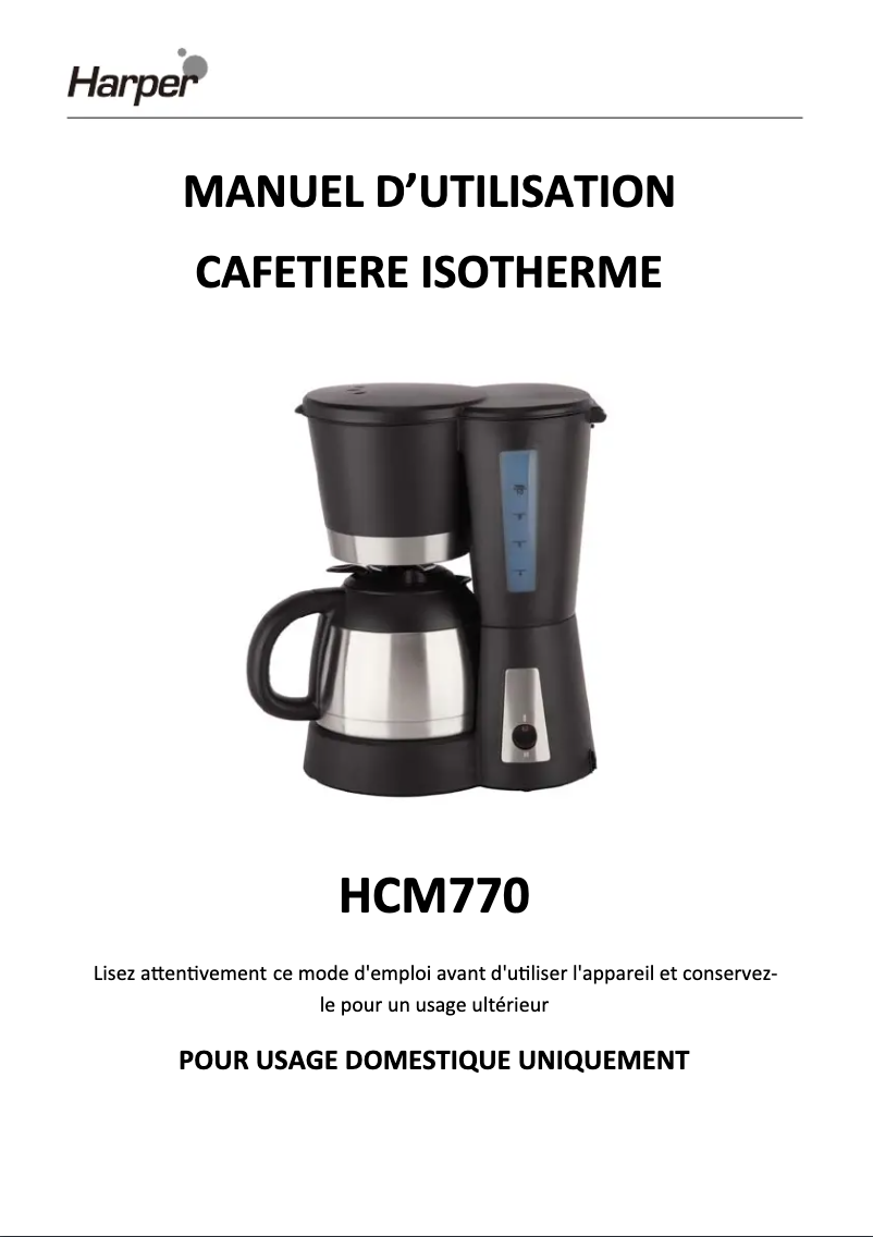 Imagen de la primera página del manual del dispositivo HCM770