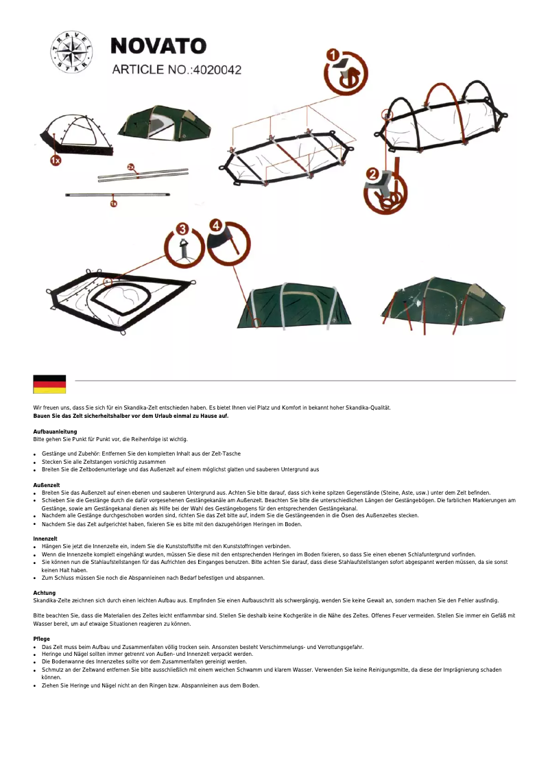 Página 1 del manual Manual de usuario Skandika Novato