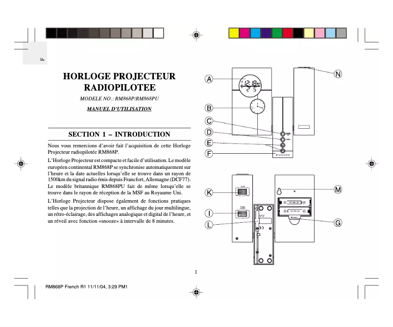 Página nº 1 - Manual de usuario Oregon Scientific RM868P