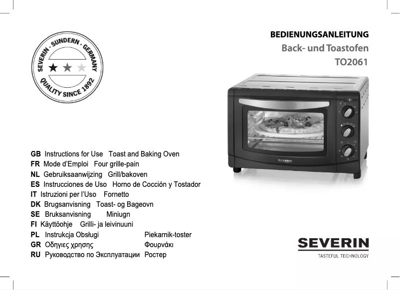 Imagen de la primera página del manual del dispositivo TO 2061