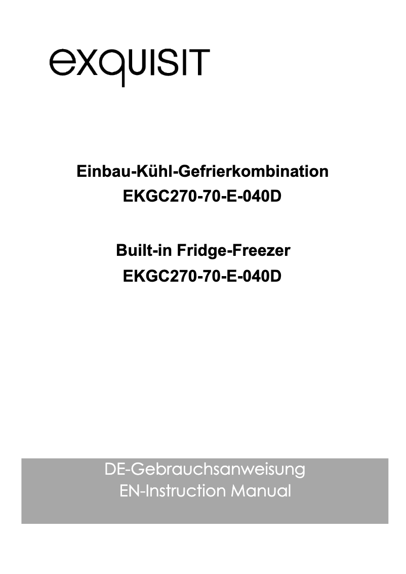 Página 1 del manual Manual de usuario Exquisit EKGC270-70-E-040D