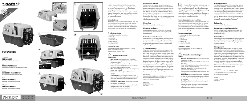 Imagen de la primera página del manual del dispositivo IAN 315547